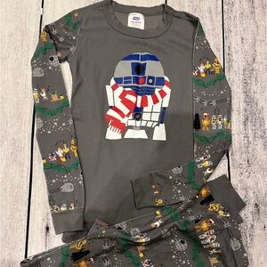 Hanna Andersson Gray Star Wars Pajama Set with R2-D2 Boys Size 12 Christmas